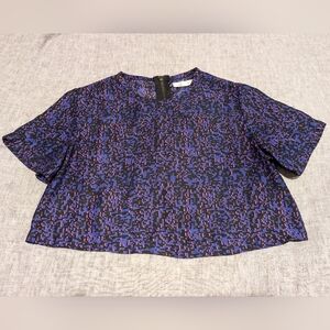 silence + noise Urban Outfitters Zippered Crop Top Black Purple Pink Size XS